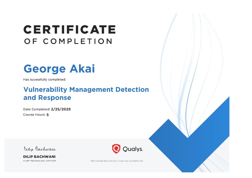 Qualys Vulnerability Management, Detection and Response