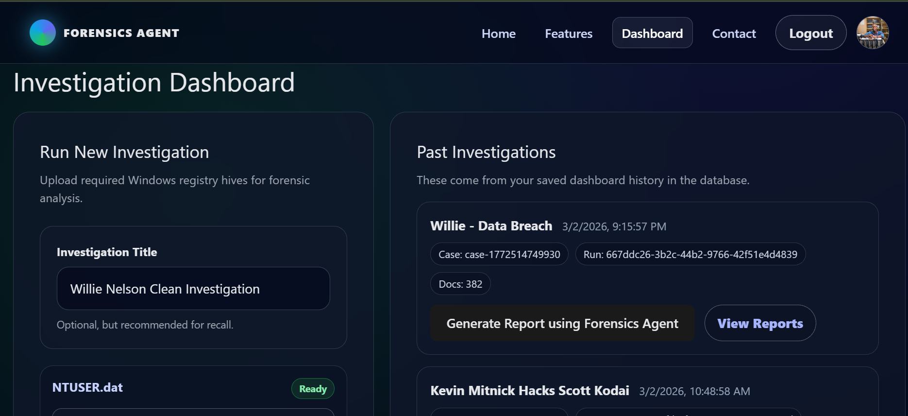 Forensics Agent — AI-assisted digital forensics platform